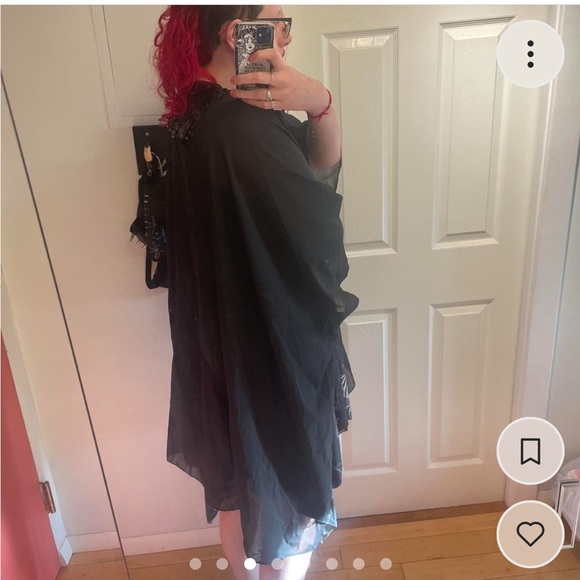 Marc Jacobs black sequin and chiffon kimono inspired cocoon overlay - Picture 3 of 8